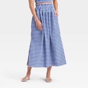 Universal Thread Blue Checkered Maxi Skirt